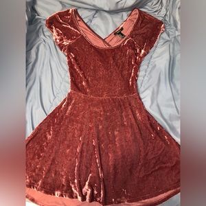 Forever 21 Velvet Mini Dress in Rose Pink